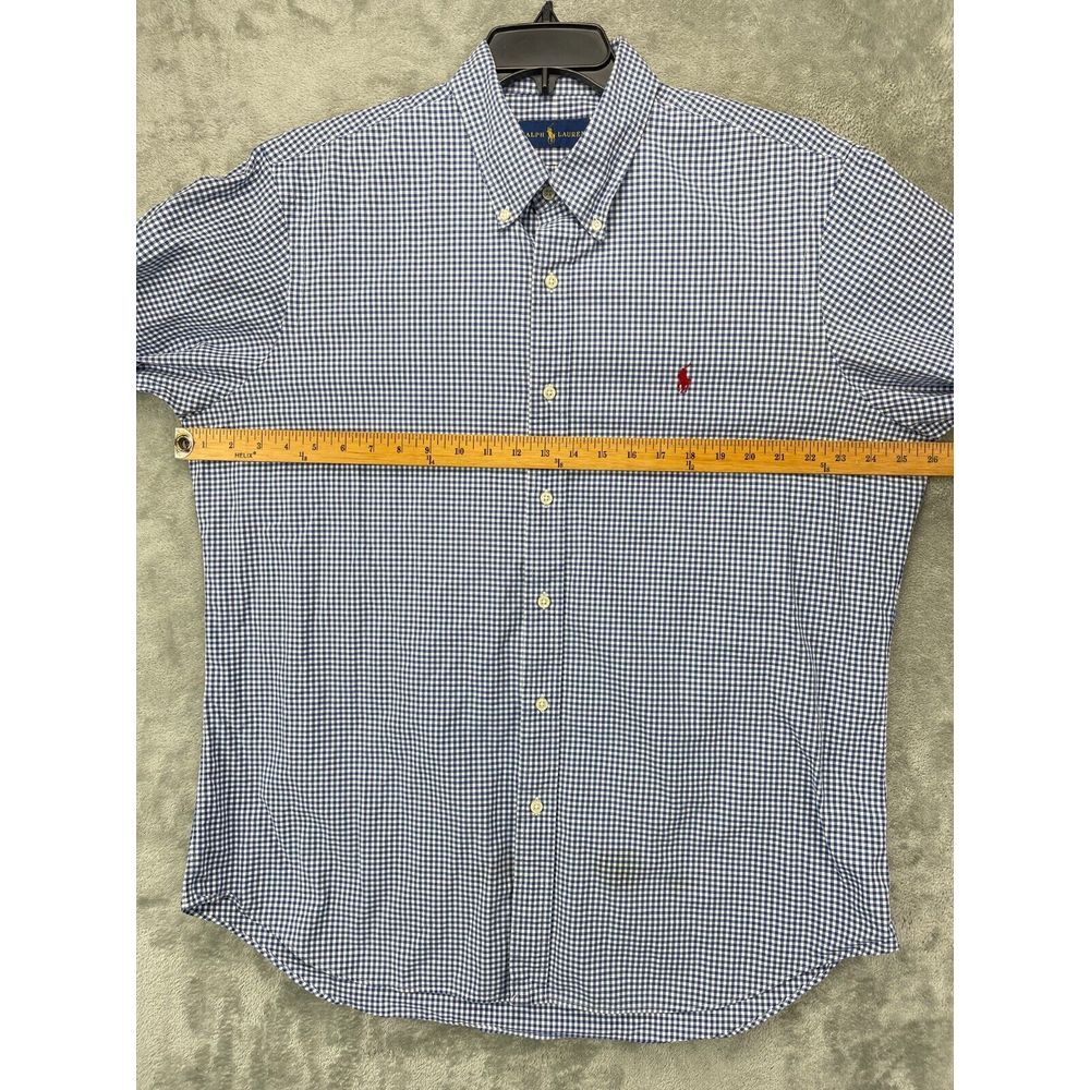 Polo Ralph Lauren Mens Shirt XL Blue Gingham Long Sleeve Button‎ Up - Picture 3 of 10